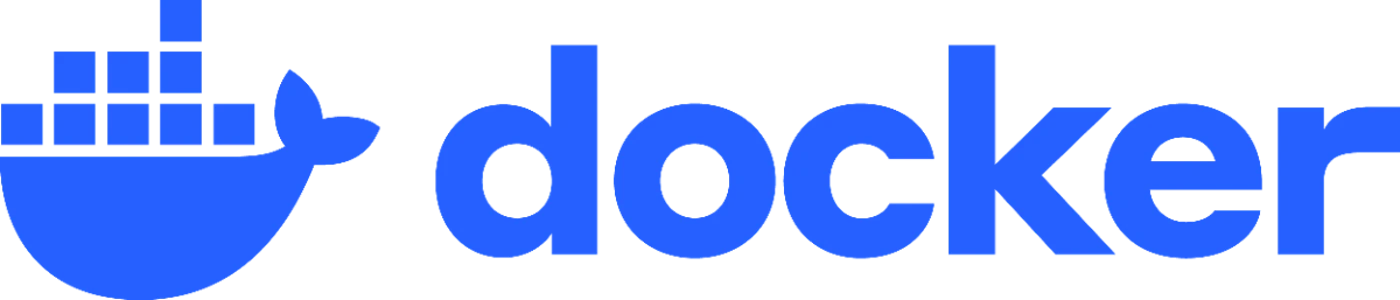 (Logo) The image displays the official Docker logo, featuring a blue stylized whale carrying shipping containers next to the word 'docker' in a bold, sans-serif font. Text: docker Colors: #2463FF, #000000 Note: The image is a brand identifier consisting of a unique graphic symbol (the whale with containers) and a specific wordmark, which are characteristic of a company logo.