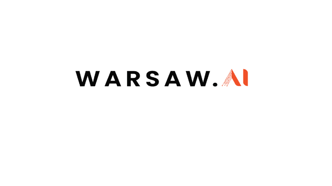 (Logo) The image shows the logo for 'WARSAW.AI' centered on a plain white background. Text: WARSAW.AI Colors: #000000, #F15A24 Note: The image features a brand name accompanied by a stylized graphic element, which is characteristic of a corporate or organization logo.
