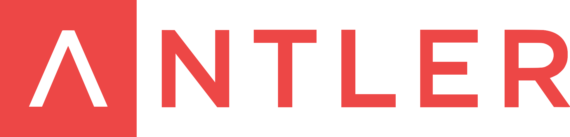 (Logo) A minimalist logo featuring a white stylized 'A' symbol within a red square, followed by the word 'ANTLER' in red capital letters on a white background. Text: ANTLER Colors: #E74C3C, #FFFFFF Note: The image displays a distinct graphic symbol combined with a brand name in a stylized font, characteristic of a corporate or brand identity mark.