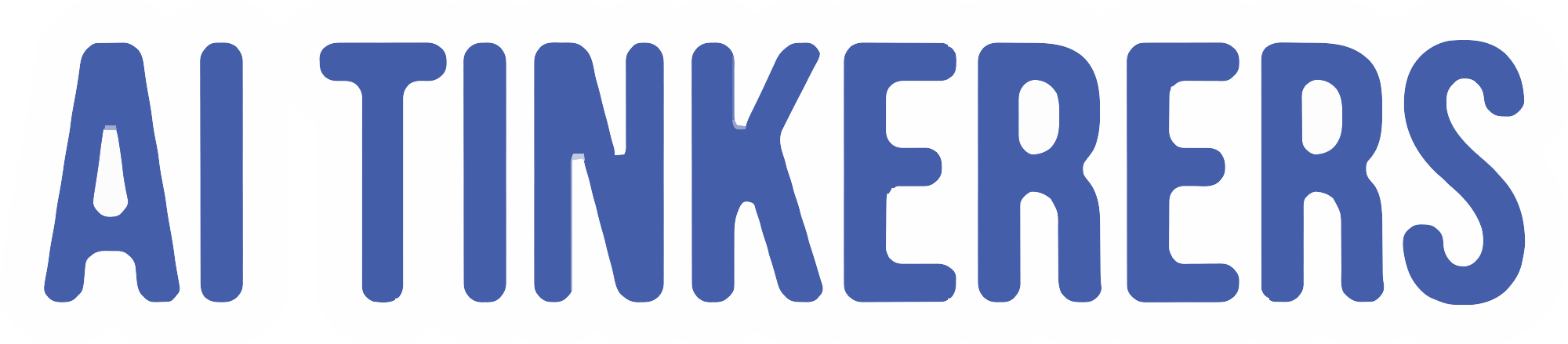 (Logo) A logo featuring the text 'AI TINKERERS' in a bold, rounded blue font on a white background. Text: AI TINKERERS Colors: #4468E3, #FFFFFF Note: The image consists solely of stylized text designed to represent a name or entity, making it a typographic logo. It lacks the complex layouts of a banner or the visual elements of an illustration or photo.