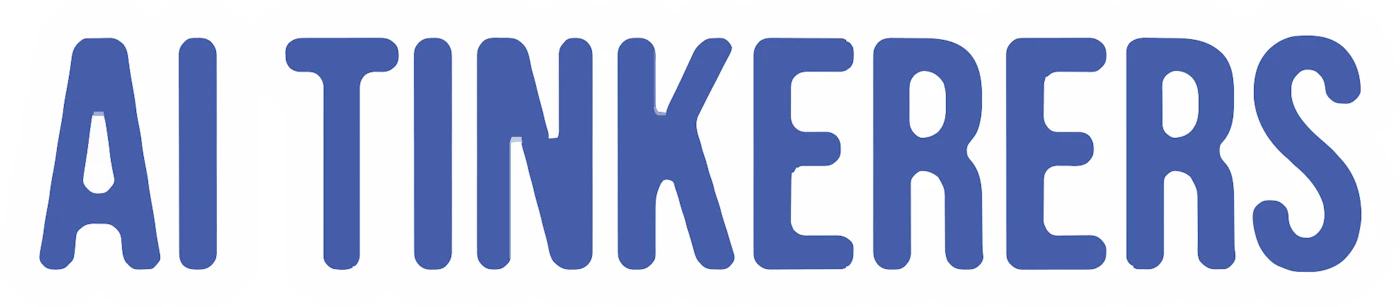 (Logo) A logo featuring the text 'AI TINKERERS' in a bold, rounded blue font on a white background. Text: AI TINKERERS Colors: #4468E3, #FFFFFF Note: The image consists solely of stylized text designed to represent a name or entity, making it a typographic logo. It lacks the complex layouts of a banner or the visual elements of an illustration or photo.