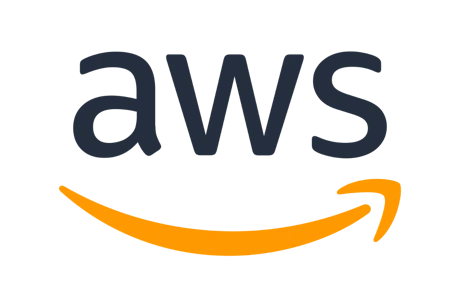 (Logo) The image displays the AWS logo, featuring 'aws' in dark blue text with an orange Amazon smile/arrow symbol underneath, set against a solid black background. Text: aws Colors: #232F3E, #FF9900, #000000 Note: This image is categorized as a 'logo' because it is a distinct graphic mark or emblem used to identify a company or product, specifically Amazon Web Services (AWS).
