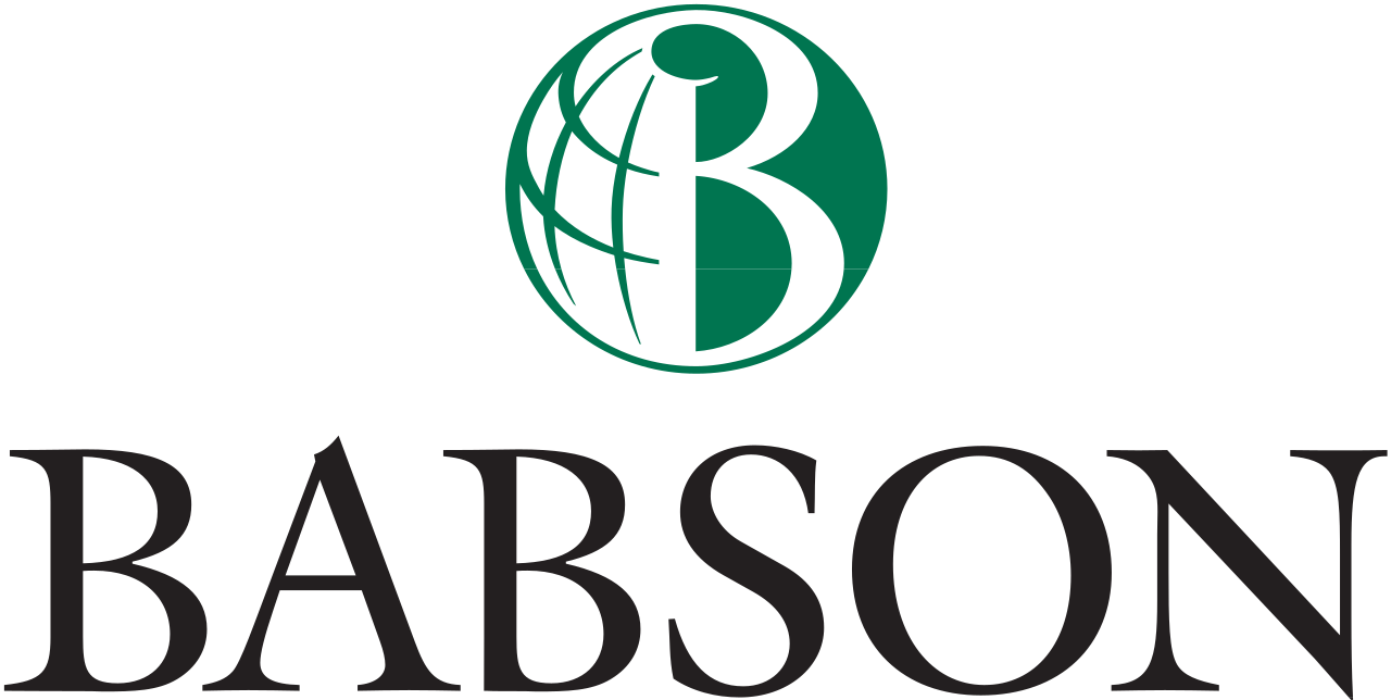 (Logo) The logo for Babson College, featuring a green circular emblem with a stylized globe and the letter 'B' above the word 'BABSON' in a black serif typeface. Text: BABSON Colors: #00703c, #000000 Note: The image contains a graphic mark combined with a specific brand name, which is characteristic of a corporate or institutional logo.