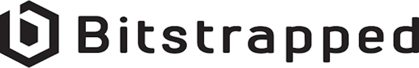 (Logo) A black and white logo featuring a geometric hexagonal graphic element next to the word "Bitstrapped". Text: Bitstrapped Colors: #000000, #FFFFFF Note: This image clearly functions as a brand identifier, combining a unique graphic symbol with a company name, which is the primary characteristic of a logo.