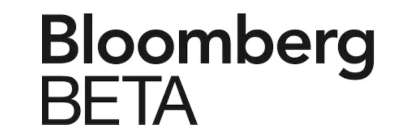 (Logo) The image displays the word 'Bloomberg' in a bold, black sans-serif font, with the word 'BETA' in a slightly smaller, similar font directly below it. The text is set against a plain white background. Text: Bloomberg BETA Colors: #000000, #FFFFFF Note: This image primarily features a company name ('Bloomberg') along with a descriptor ('BETA') in a distinct, stylized font, typical of a brand's visual identity or wordmark. It is designed for recognition and representation of a business or product.