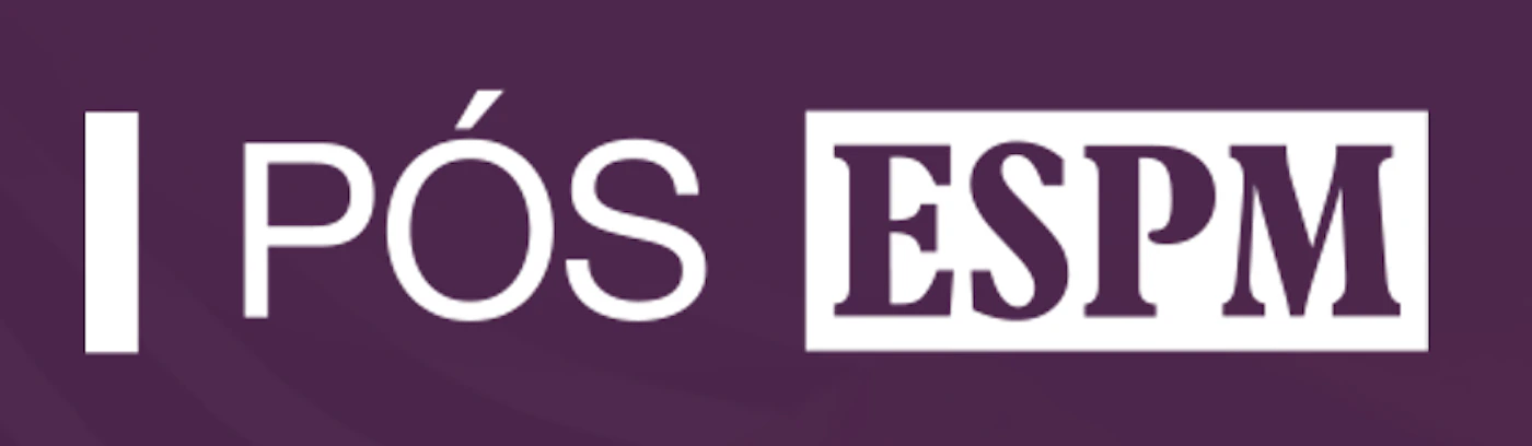 (Logo) A logo for 'PÓS ESPM' featuring white text on a deep purple background. Text: PÓS ESPM Colors: #542854, #FFFFFF Note: The image consists of stylized text representing a specific brand or program name, which is characteristic of a logo.