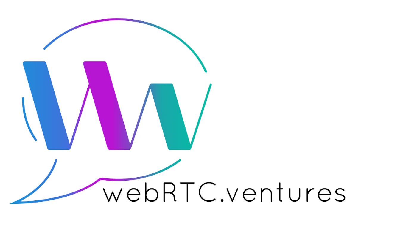 (Logo) A modern logo featuring a stylized, gradient-colored 'W' enclosed within a speech bubble outline, with the text 'webRTC.ventures' positioned below it. Text: webRTC.ventures Colors: #3366CC, #9933CC, #33CCCC, #000000 Note: The image clearly functions as a brand identifier, combining a unique graphic symbol with a company name, which are defining characteristics of a logo.