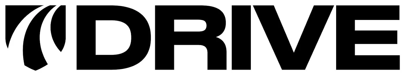 (Logo) A black and white logo featuring the word 'DRIVE' in bold capital letters, preceded by a stylized graphic element resembling a winding path or road within a shield shape. Text: DRIVE Colors: #000000, #FFFFFF Note: This image combines a distinct graphic symbol with a wordmark, designed to represent a brand or entity, which is the primary characteristic of a logo.