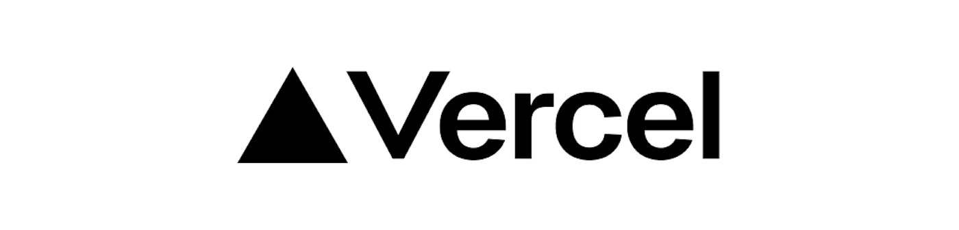 (Logo) The image displays the Vercel logo, featuring a solid black upward-pointing triangle followed by the brand name 'Vercel' in black text, all set against a white background. Text: Vercel Colors: #000000, #FFFFFF Note: The image clearly presents a stylized graphic element (a triangle) combined with a company name ('Vercel'), which is the defining characteristic of a brand logo used for identification.
