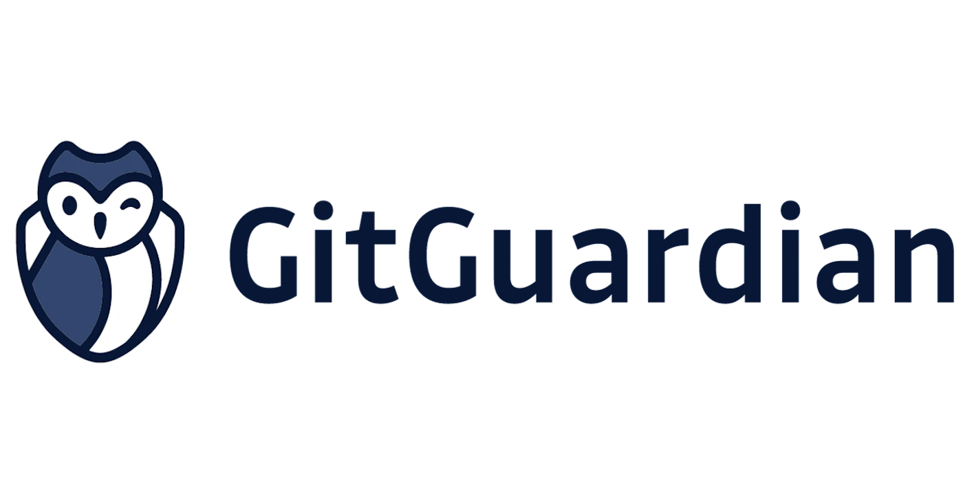 (Logo) The image shows the GitGuardian logo, featuring a stylized winking owl icon next to the brand name 'GitGuardian'. Text: GitGuardian Colors: #000000, #0a1b33, #ffffff Note: The image is a combination of a graphic mark (the owl) and a brand name, which is the standard format for a corporate logo.