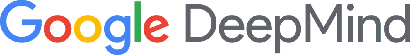 (Logo) The official logo for Google DeepMind, featuring the multi-colored 'Google' brand name followed by 'DeepMind' in a solid dark grey font. Text: Google DeepMind Colors: #4285F4, #EA4335, #FBBC05, #34A853, #5F6368 Note: This is a clear, typographic brand identifier for a corporate entity, which fits the definition of a logo.