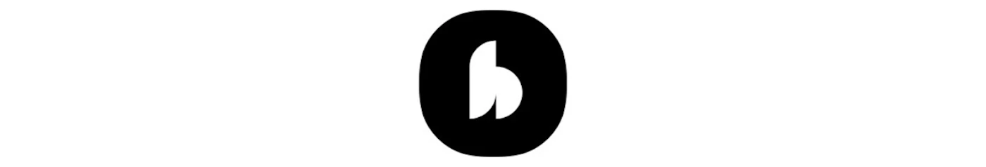 (Logo) A minimalist, monochromatic logo featuring a solid black circle with a white cutout shape inside that resembles a lowercase 'b' or a stylized quotation mark. Colors: #000000, #FFFFFF Note: The image consists of a simple, highly stylized graphic symbol designed for branding purposes, which classifies it as a logo or icon.