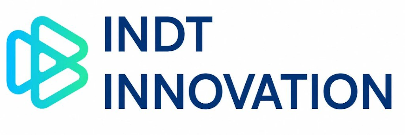 (Logo) The image displays the logo for 'INDT INNOVATION' featuring a modern, geometric icon with a blue-to-green gradient on the left and the brand name in dark blue text on the right. Text: INDT INNOVATION Colors: #003380, #00c3a5, #00a2e2 Note: The image contains a stylized brand icon alongside a company name, which is the standard format of a corporate logo.