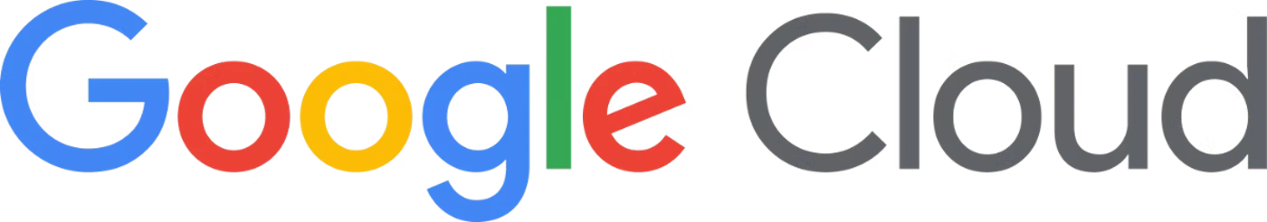(Logo) The image displays the Google Cloud logo, featuring the word 'Google' in its iconic multi-color scheme and the word 'Cloud' in grey, all presented on a black background. Text: Google Cloud Colors: #4285F4, #EA4335, #FBBC05, #34A853, #5F6368 Note: The image is a stylized text graphic that serves as a visual identifier for a specific brand, 'Google Cloud'. It is designed to represent the company/product.