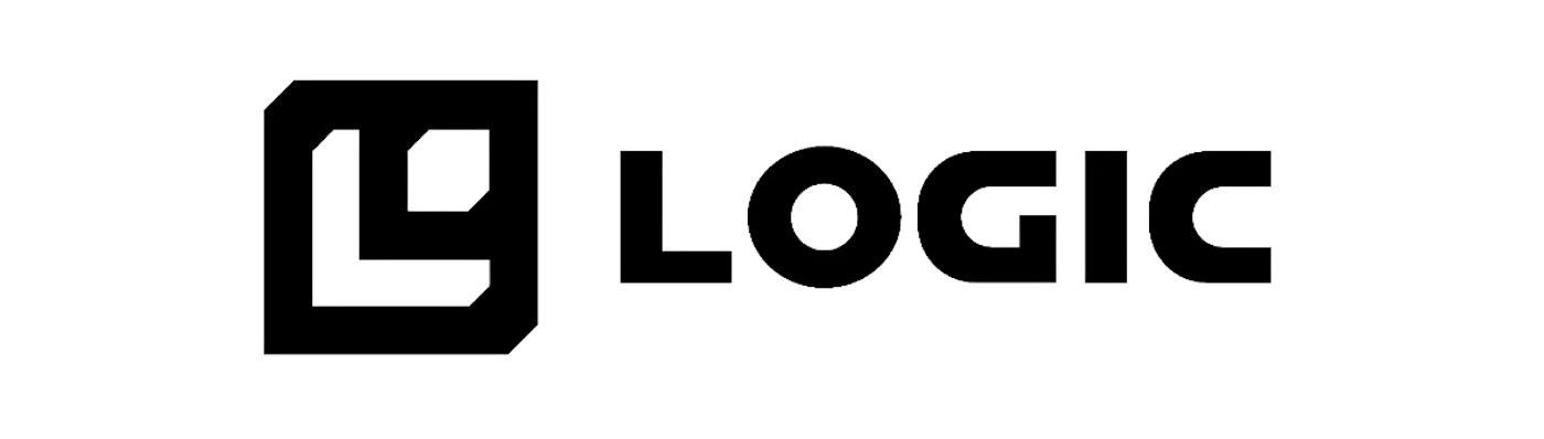 Logic (Logo) The image displays a logo featuring the word 'LOGIC' next to a stylized letter 'L' enclosed within a rounded rectangular shape. Both the text and the graphic element are white with a black fill and a white outline, set against a solid black background. Text: LOGIC Colors: #FFFFFF, #000000 Note: This image is clearly designed as a brand identifier, featuring a company name ('LOGIC') alongside a distinctive graphic mark (the stylized 'L' in a box). Its clean, bold design and singular focus on identity make it a logo.