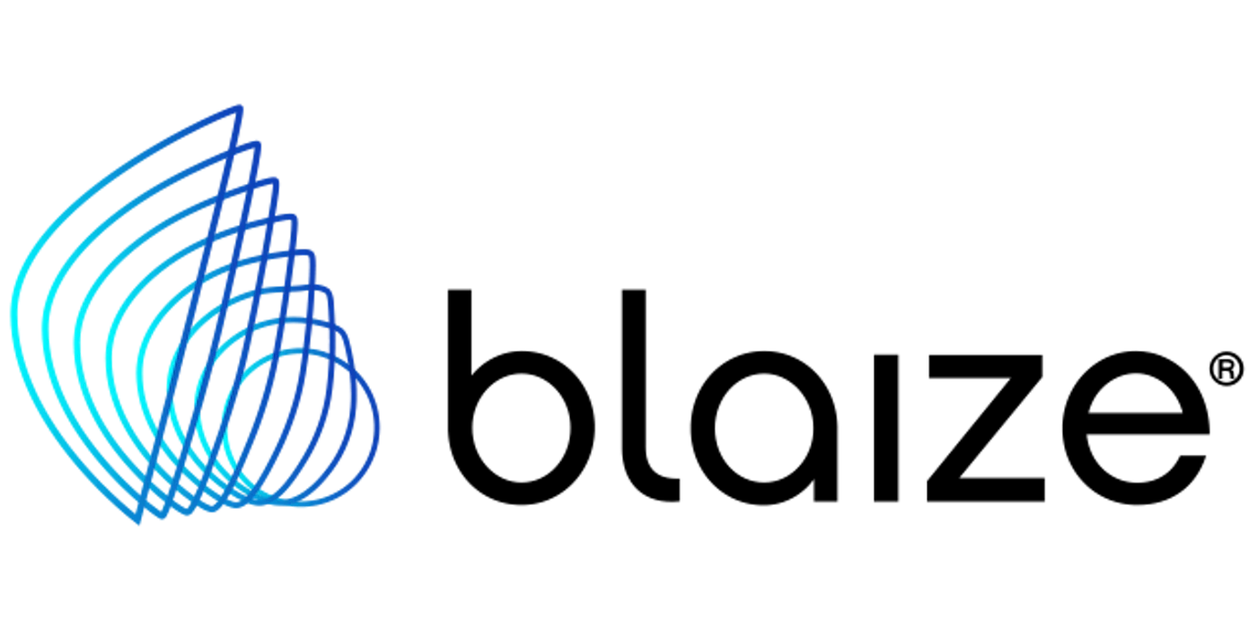 (Logo) An abstract graphic featuring a series of layered, curved lines that transition in color from light blue to dark blue, arranged in a fanning or teardrop-like shape on a solid black background. Colors: #00FFFF, #00A3FF, #0066FF Note: The image displays a clean, abstract graphic element with a distinct design and color gradient, typical of a visual mark used for branding or as part of a company's logo. Its stylized nature suggests it is intended as a recognizable symbol.