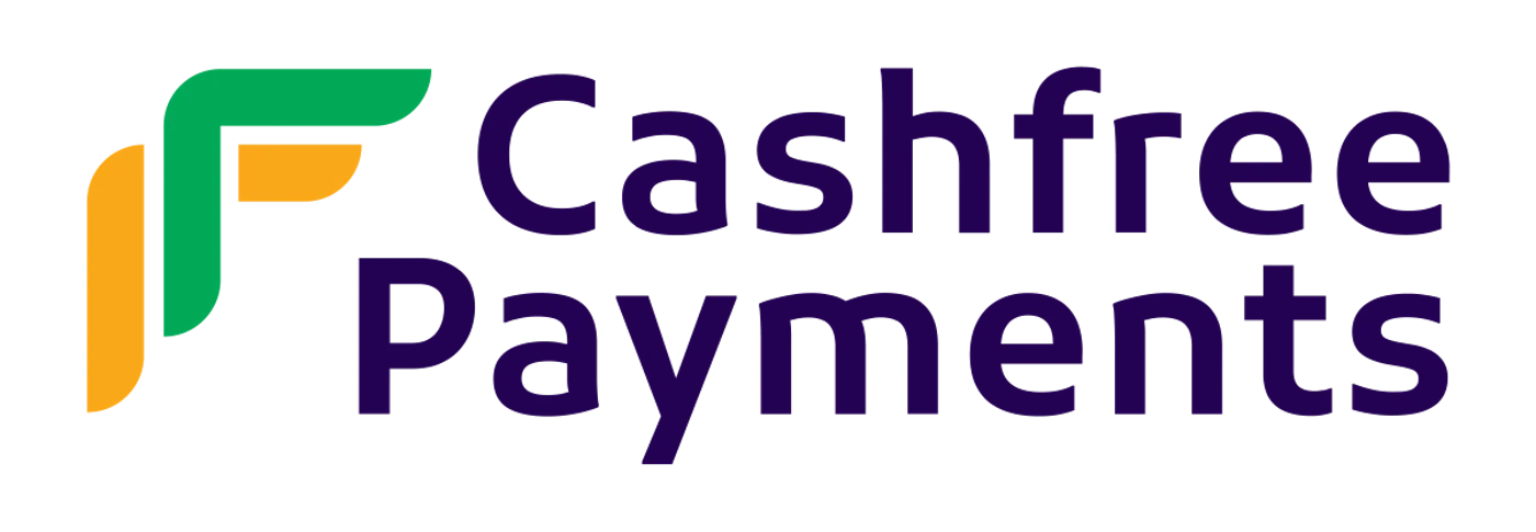 (Logo) The image displays the logo for 'Cashfree Payments,' featuring a stylized graphic element composed of interlocking green and orange shapes next to the brand name set in dark purple text. Text: Cashfree Payments Colors: #3B1F69, #28A745, #F0A800, #000000 Note: This image is a corporate identifier, combining a distinct graphic symbol (logomark) with the company name (wordmark) in a specific font and color scheme, classifying it as a logo.