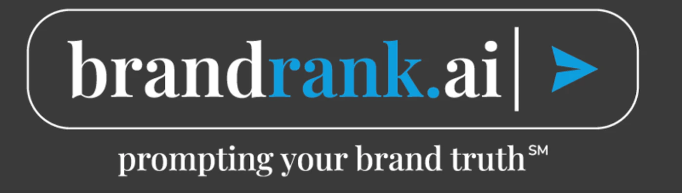 (Logo) The image displays the logo for 'brandrank.ai' featuring its name and a tagline, set against a dark grey background. Text: brandrank.ai prompting your brand truth℠ Colors: #2C2C2C, #FFFFFF, #0080FF, #E0E0E0 Note: This image is a stylized graphic representation of a company's name and slogan, designed for brand identification and marketing purposes, which fits the definition of a logo.