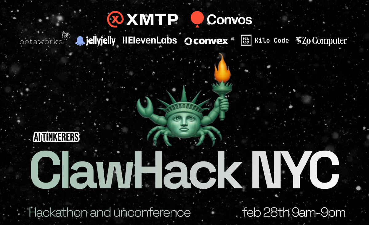 🦞ClawHack NY with Convos, ft ElevenLabs, Convex, & more