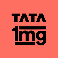 (Logo) The image displays a logo featuring the text 'TATA' above '1mg', both rendered in black, set against a solid coral-red background. Text: TATA 1mg Colors: #000000, #F26759 Note: This image is a stylized graphic representation of a company's name, designed for brand identification and recognition, which fits the definition of a logo.