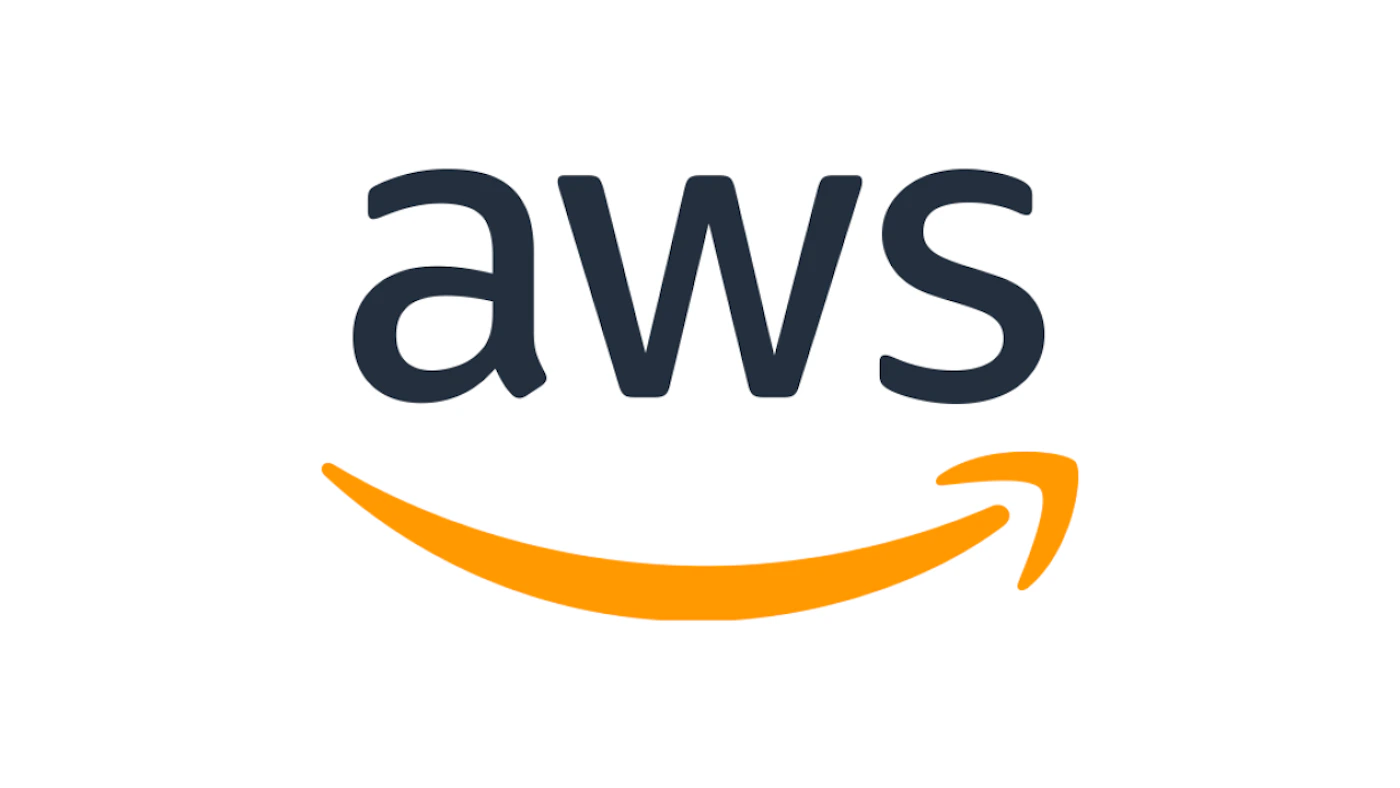 (Logo) The official logo for Amazon Web Services (AWS), consisting of lowercase text and a curved orange arrow. Text: aws Colors: #232F3E, #FF9900, #FFFFFF Note: The image is a corporate brand mark that combines stylized typography with a specific graphic element (the arrow).